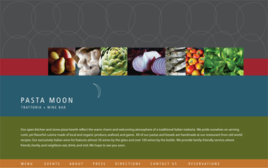 Pasta Moon Website Portfolio Sample